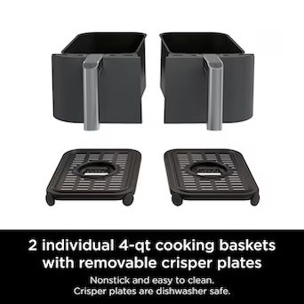 Ninja DZ550 Foodi 6-in-1 Smart 10-qt. 2-Basket Air Fryer