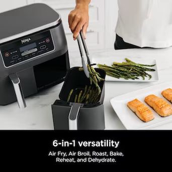 Ninja DZ550 Foodi 6-in-1 Smart 10-qt. 2-Basket Air Fryer