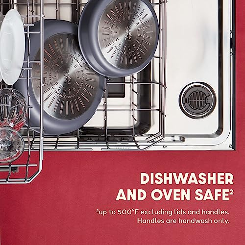 T-fal Ingenio Nonstick Cookware Set 14 Piece Induction Oven Broiler Safe 500F Cookware, Pots and Pans, Oven, Broil, Dishwasher Safe, Smoke Grey