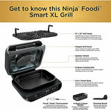 Ninja FG551 Foodi Smart XL 6-in-1 Indoor Grill with 4-Quart Air Fryer Roast Bake Dehydrate Broil and Leave-in Thermometer, with Extra Large Capacity, and a stainless steel Finish (Renewed)