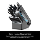 Ninja K32017 Foodi NeverDull Premium Knife System, 17 Piece Knife Block Set with Built-in Sharpener, German Stainless Steel Knives, Black
