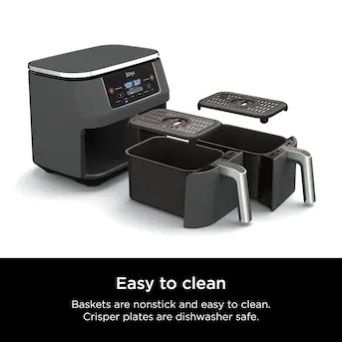 Ninja DZ550 Foodi 6-in-1 Smart 10-qt. 2-Basket Air Fryer